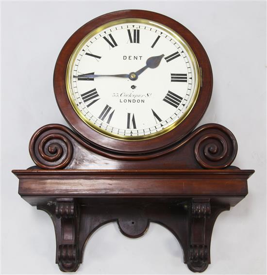 A Victorian mahogany wall timepiece, 2ft 4in.
